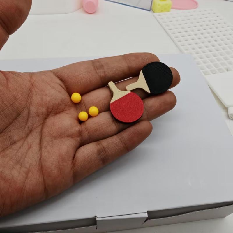 Table Tennis Ball - 1Set Dollhouse Miniature Ping Pong Ball