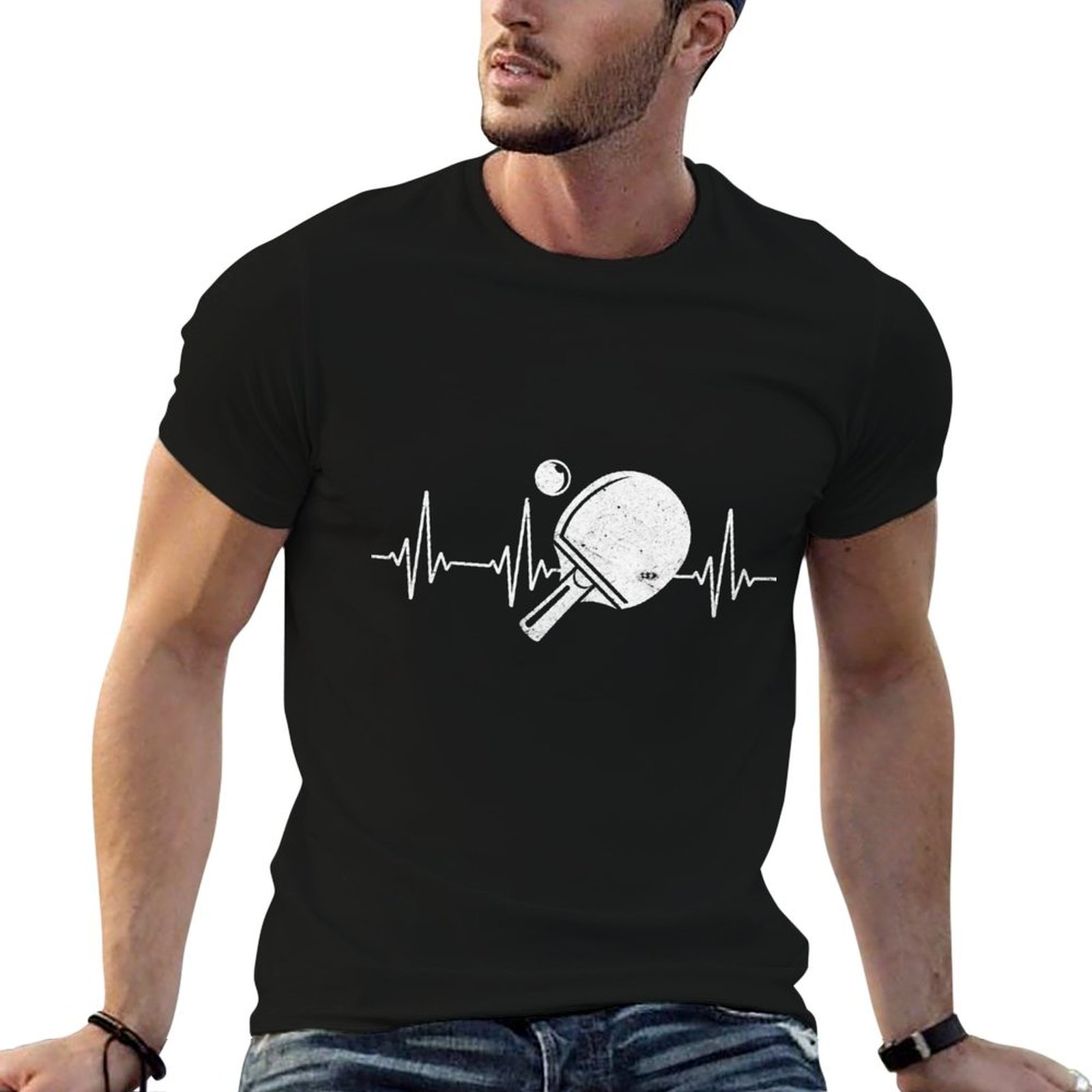 Table Tennis Graphics - Ping Pong Hearbeat table tennis gift