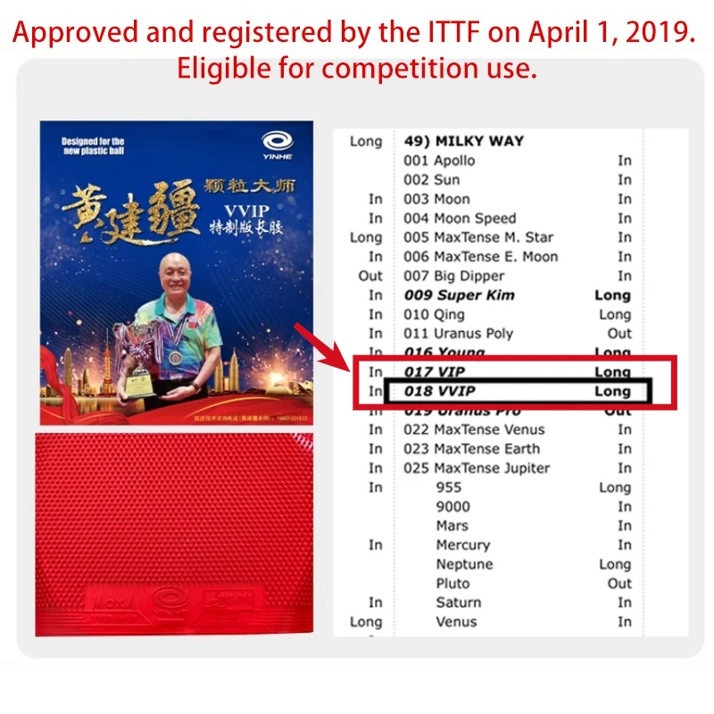 YINHE Huang Jianjiang  VVIP Ta - огляд і ціна Table Tennis Shop